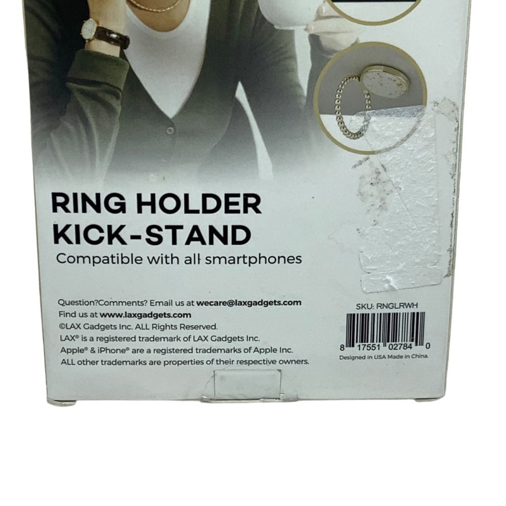 LAX Laurel Sparkle Secure Phone Ring Holder and Kickstand Gold Speckled Glam - Picture 6 of 7